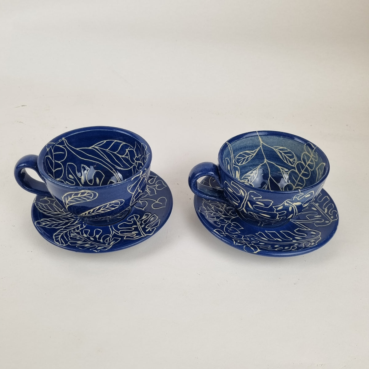 Cup and Saucer Blue & White Monte Lupo Arts