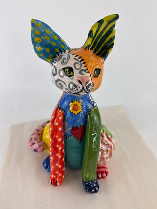 Animal Sculpture - Patchwork Cat