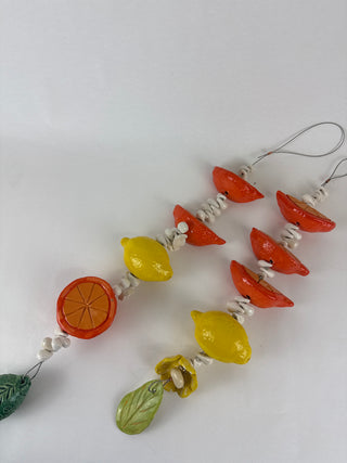 Hanging Beaded Oranges and Lemons