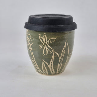 Small Keep Cup - Carved Green