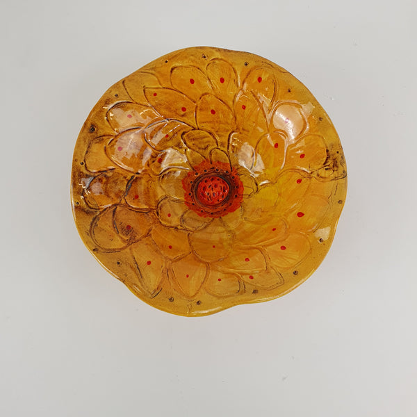 Orange, orange center - Flower Wall Hanging - Large