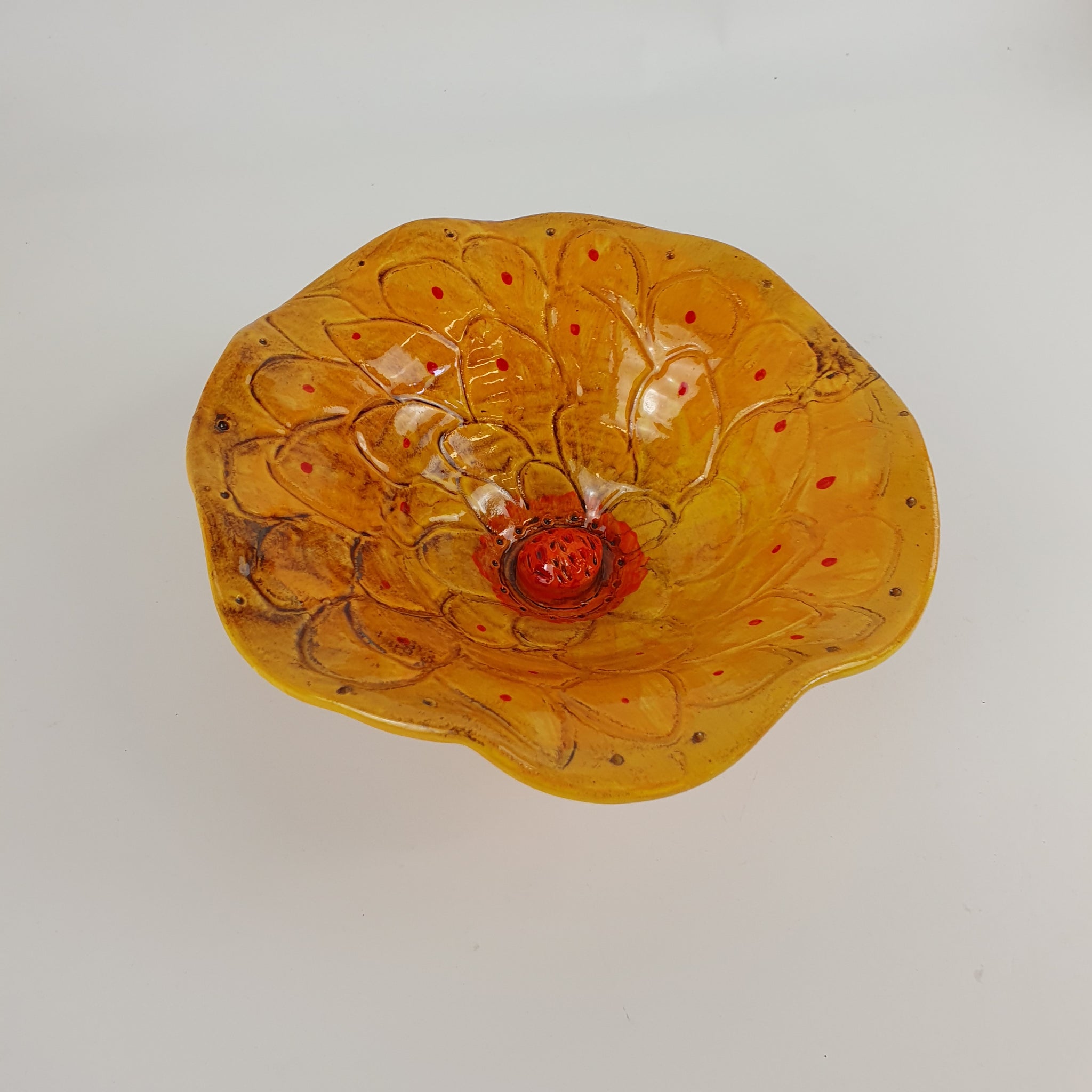 Orange, orange center - Flower Wall Hanging - Large