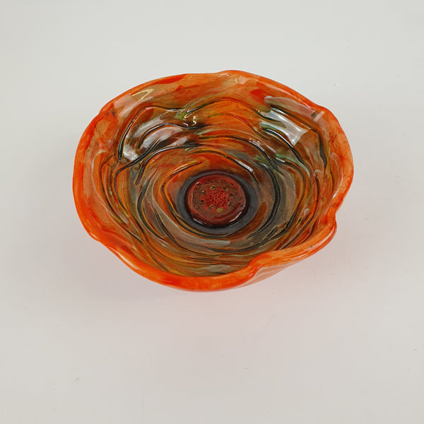 Orange Red center  - Flower Wall Hanging -Medium