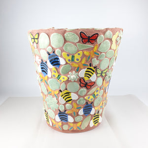 Bee and Butterfly -  Mosaic Planter