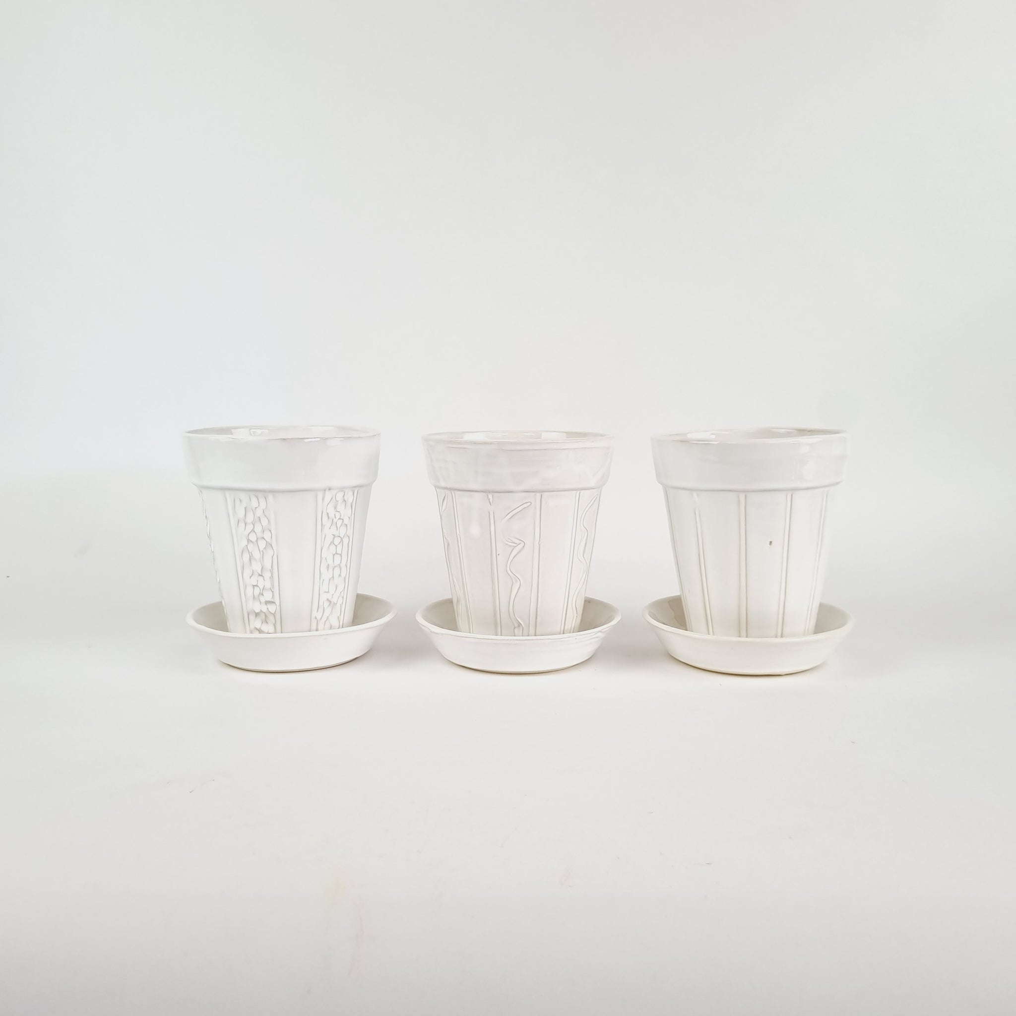 White Planter - Planter & Dish