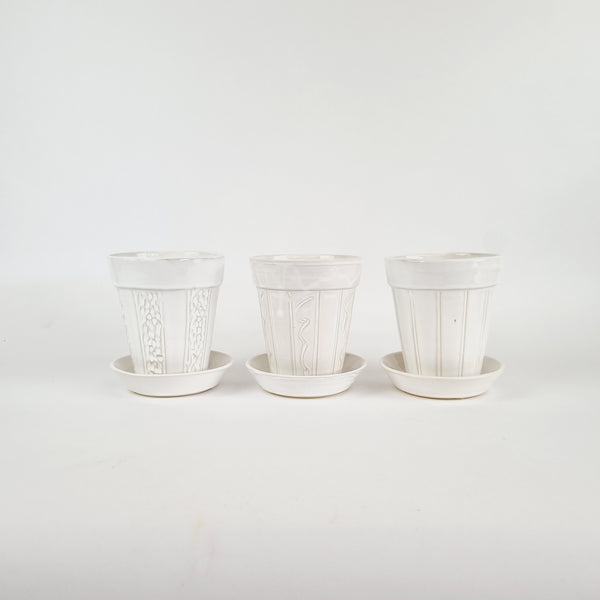 White Planter - Planter & Dish