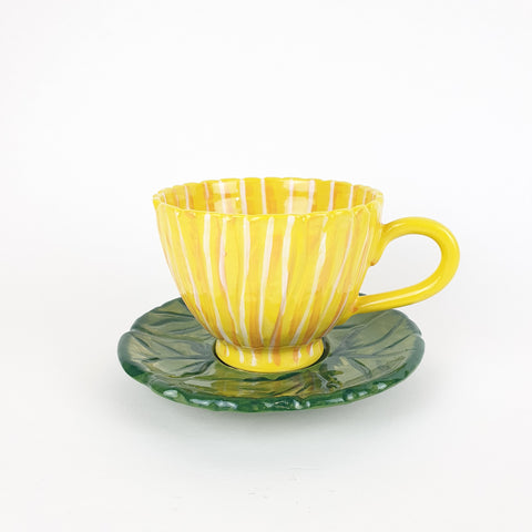 Yellow Flower  -  Cup and Saucer