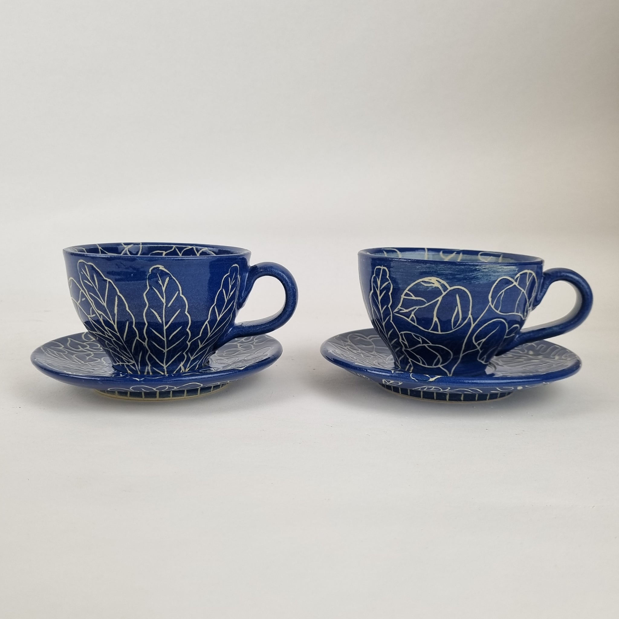 Cup and Saucer Blue & White Monte Lupo Arts