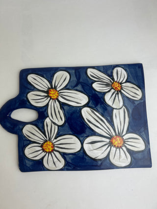 Bread Board/ Cheese Board - White Daisy Rectangle