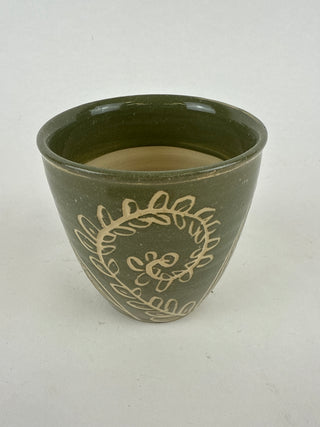 Beaker - Green Carved