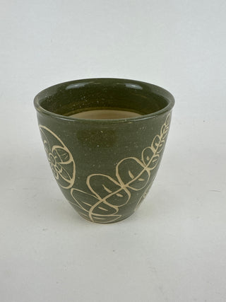 Beaker - Green Carved