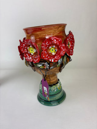 Sculpture - Jardinere Red Flowers