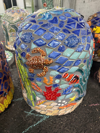 Garden Seat - Jellyfish and Turtles
