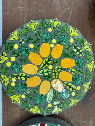 Mosaic Stepping Stone - Frogs and Pineapples