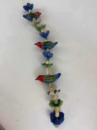 Hanging Three  Beaded Finches