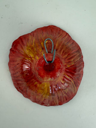 Wall Flower Red with Yellow Burst