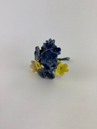 Flower Posies Blue and Yellow