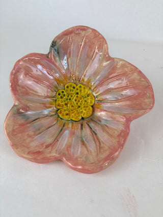 Wall Flower - Pink with yellow centre