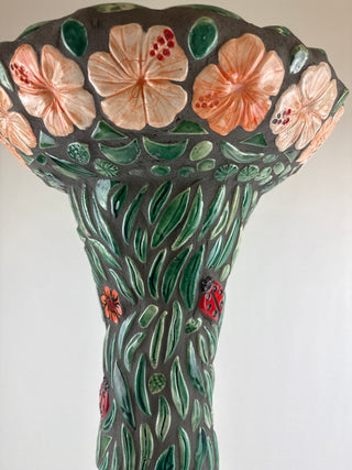 Bird Bath -Mosaic Flowers