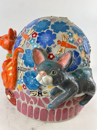 Garden Seat - Cats at play