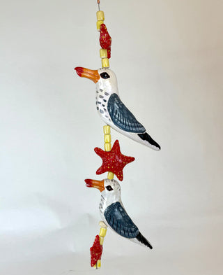 Sculpture- Hanging Beaded Seagulls 1