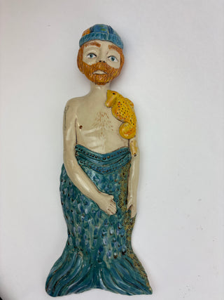 Sculpture-Wall Merman Seahorse