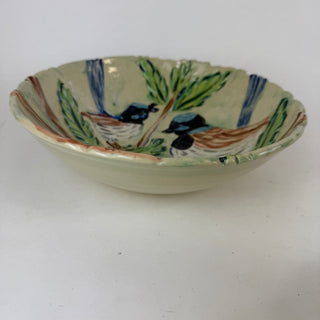 Carved bowl Large - Blue Fairy Wren