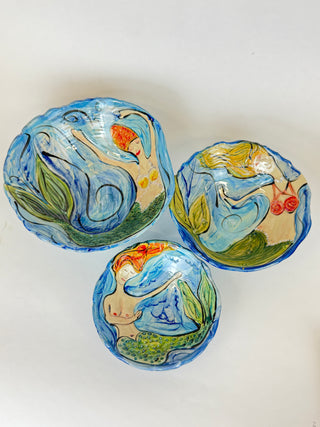 Carved Bowl-Large Mermaid 2