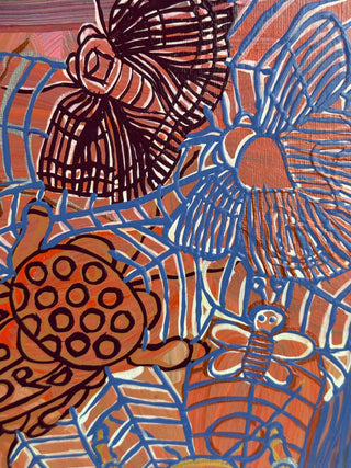 Painting- Peter Hughes Beetle Mania Pink and Purple