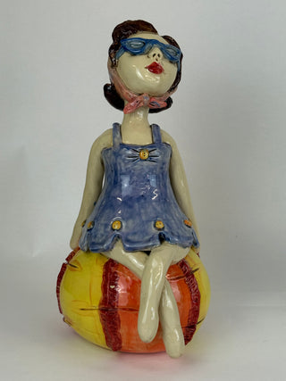 Sculpture- Patricia Figurine on Beach Ball