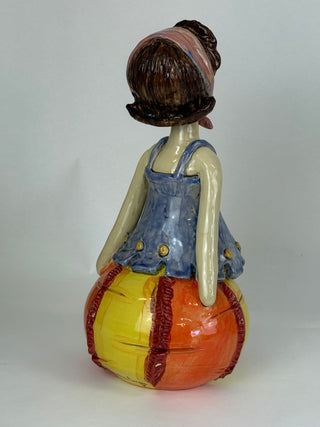 Sculpture- Patricia Figurine on Beach Ball