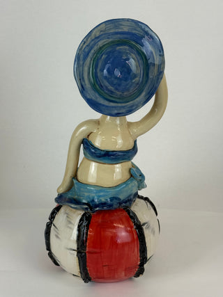Sculpture- Margerette Figurine on Beach Ball