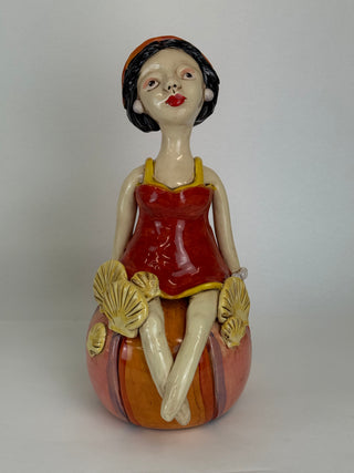 Sculpture- Josephina Figurine on Beach Ball