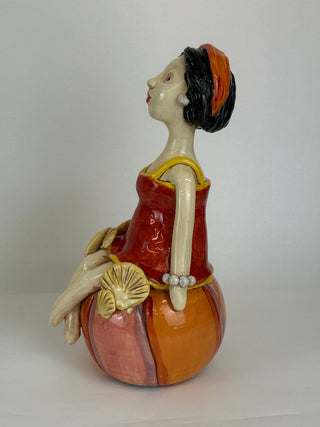 Sculpture- Josephina Figurine on Beach Ball