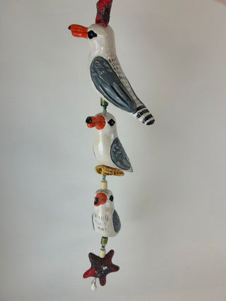 Sculpture- Hanging Beaded Seagulls 1