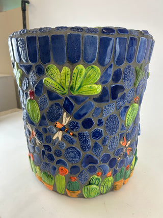 Garden Seat- Dragon Flies and Cactus