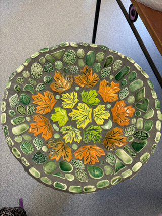 Bird Bath - Maple Butterflies