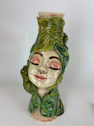 Head vase - Monstera and Frog