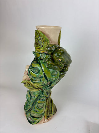 Head vase - Monstera and Frog