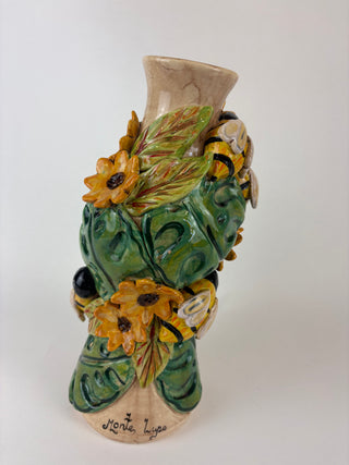 Head vase -  Bees and Monstera