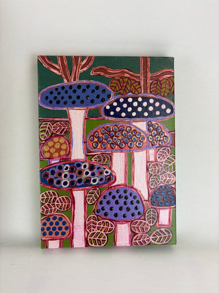 Purple Mushrooms - Peter Hughes painting
