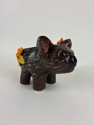 Animal Sculpture - Wombat planter Brown