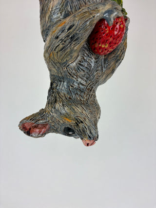 Animal Sculpture - Hanging Possum Strawberry
