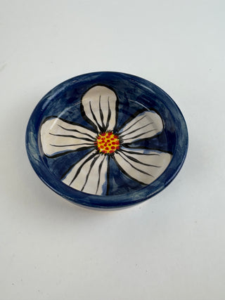 Cat Bowl -White Daisy