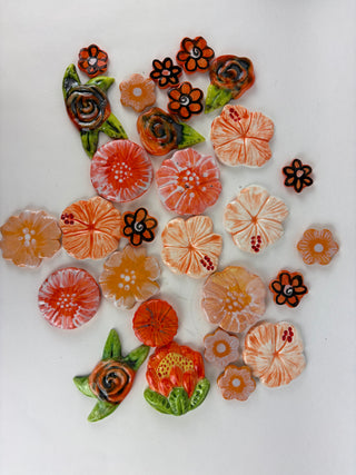 Tile Pack - Orange flowers
