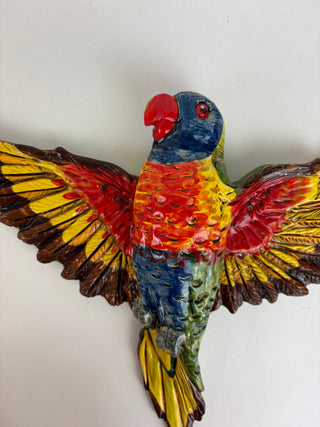 Animal Sculpture - Wall Lorikeet in flight