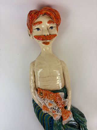 Sculpture-Wall Merman Goldfish