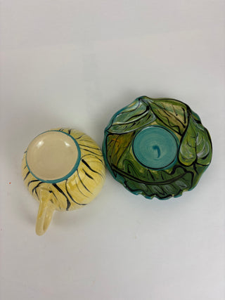 Cream Flower  -  Cup and Saucer