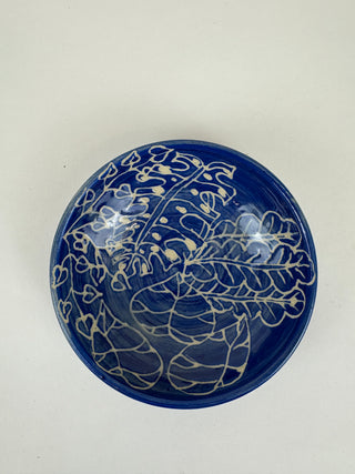 Cat Bowl - Blue and white