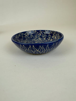 Cat Bowl - Blue and white